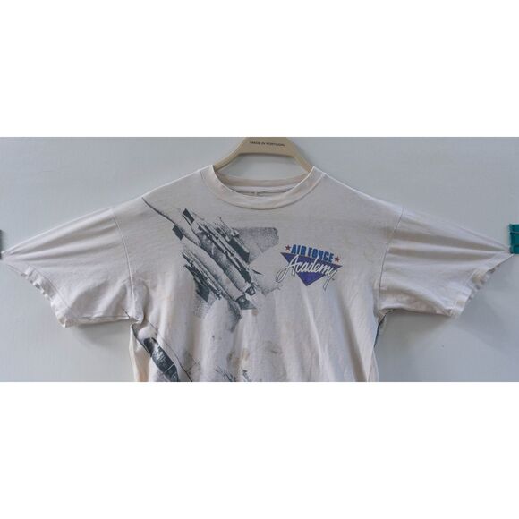 Vintage 90's 1992 USAFA Air Force Academy AOP All Over Print T-Shirt Size L - Picture 2 of 9